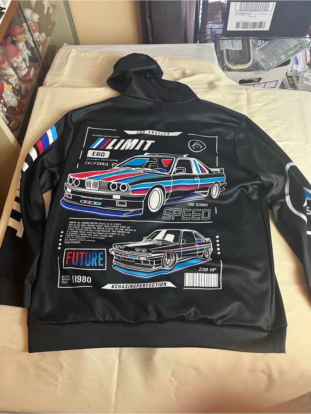 Black Racing Graphic Hoodie size 1X